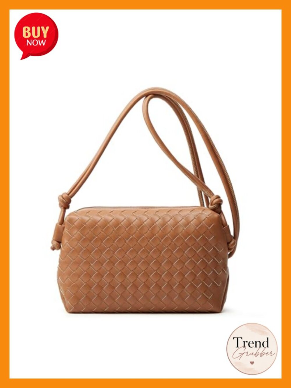 Vegan Leather Woven Crossbody Bag for Women - Compact Handbag